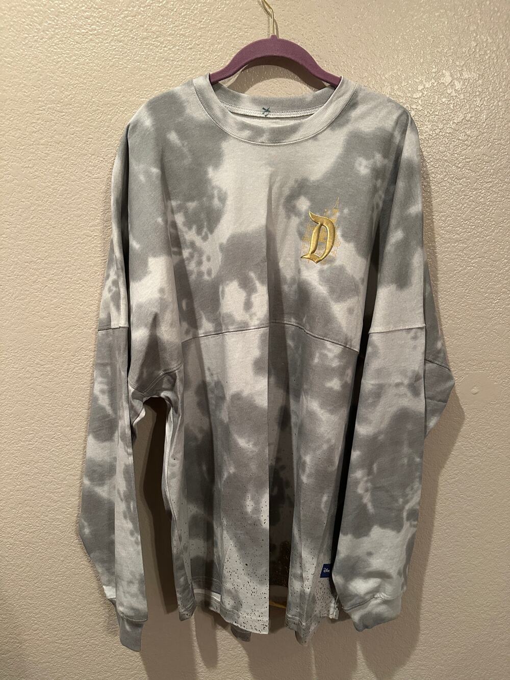 NWT Disney Park Disneyland Cinderella Castle Gold Foil Tie-Dye Spirit Jersey XXL
